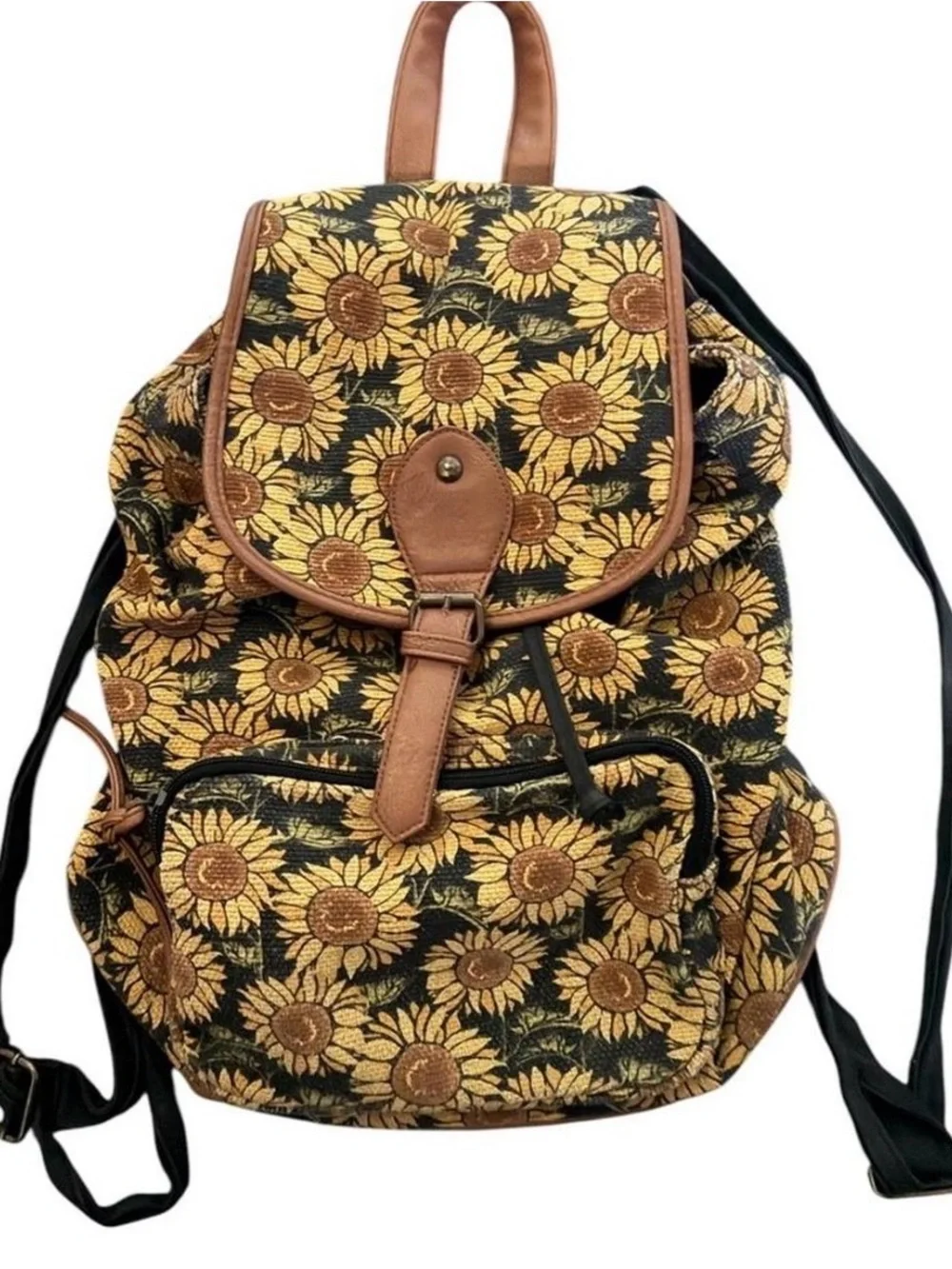 🌻Y2K Mossimo Sunflower Print Standard Size Festival Boho Backpack Bag
